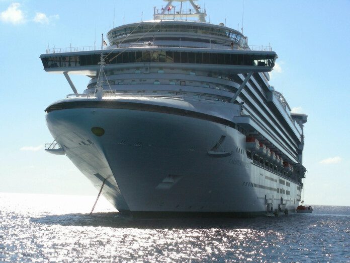 a large cruise ship in the water