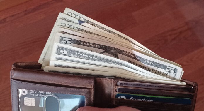 a wallet full of money