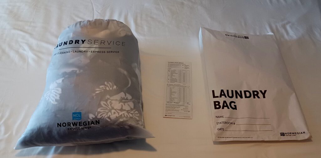 a bag with a label next to it