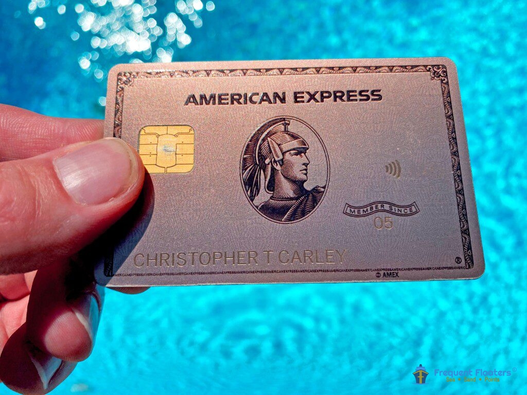 A rose gold American Express® Gold Card.