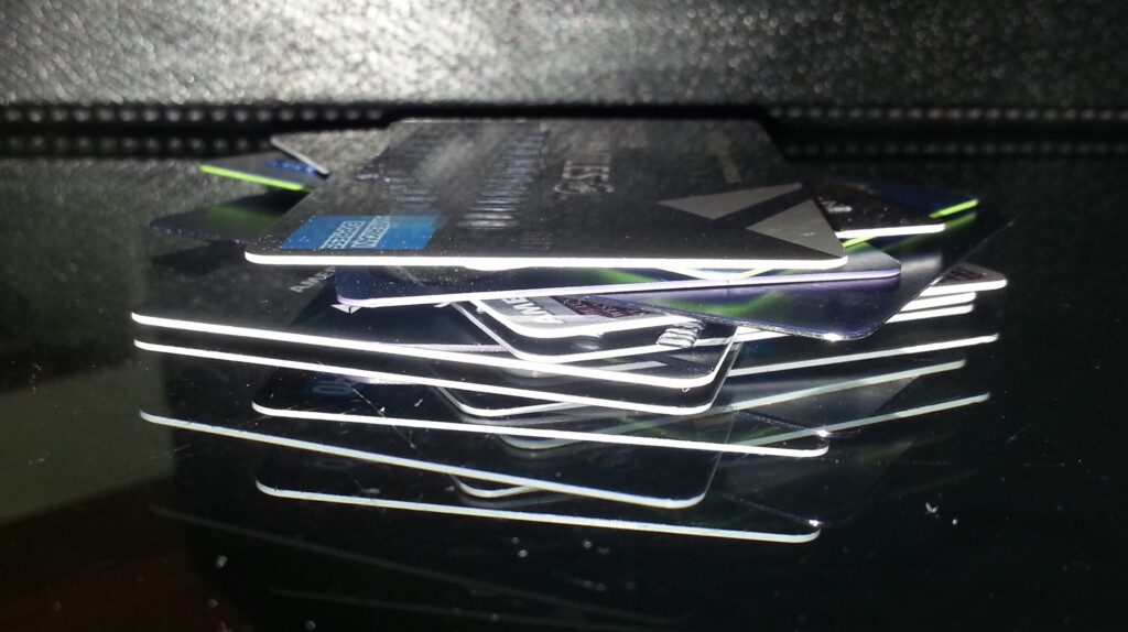 a stack of credit cards