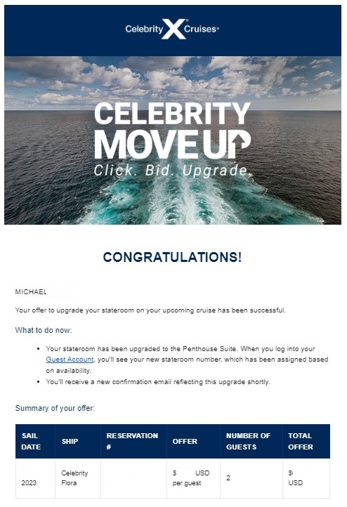 Celebrity Cruises MoveUp