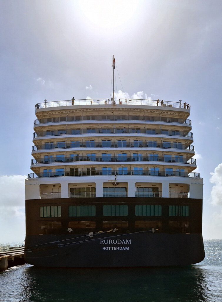 a large ship on a dock