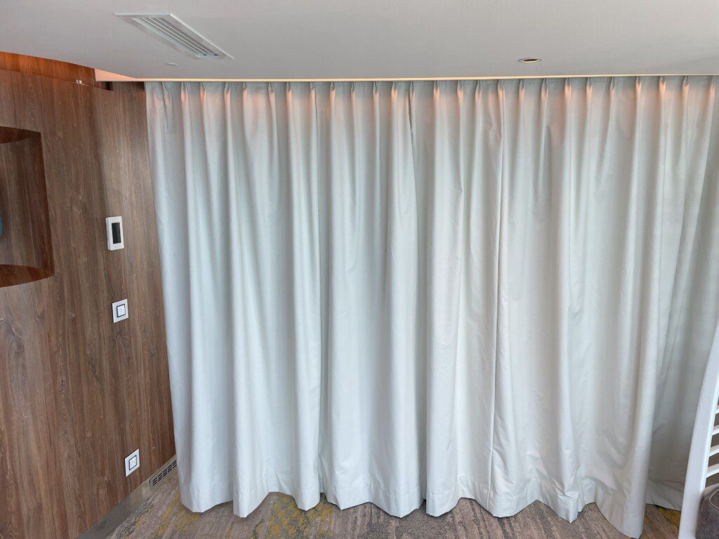 a white curtain in a room
