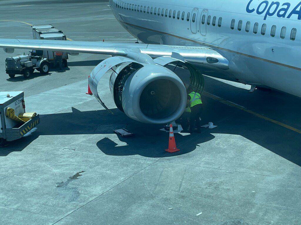 a plane with a large engine