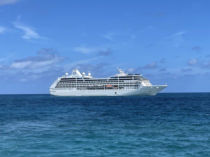 a cruise ship in the ocean